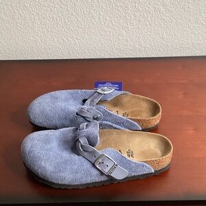 Birkenstock Boston Braided Suede Leather Clogs
